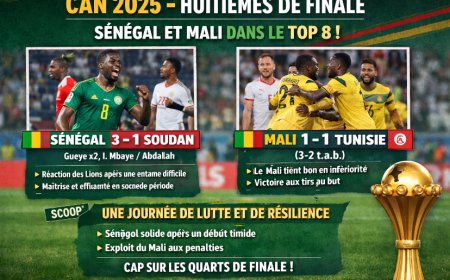 CAN 2025 – Huitièmes de finale (1ʳᵉ journée) : Sénégal et Mali filent en quarts dans la douleur et la résilience